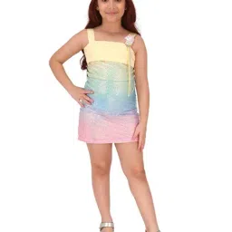 Cutecumber Girls Multi Embellished Dress-image-53