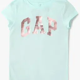GAP Girls Blue Regular Fit Logo Short Sleeves T-Shirt-picture-39