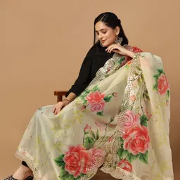 Kaizen TEXO FAB Printed Organza Dupatta image 4