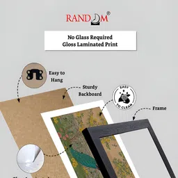 RANDOM Green & Yellow Mughal Garden Scene Featuring A Peacock Printed Wall Art image 5