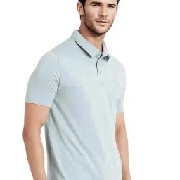Rare Rabbit Turquoise Regular Fit Solid Polo T-Shirt image 3