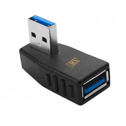 MX USB A Male Plug To MX USB A Female Socket Right Angle Connector (MX-3530A) image 1