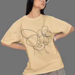 SNUG24 Women Printed Drop-Shoulder Sleeves Pure Cotton T-shirt-picture-19