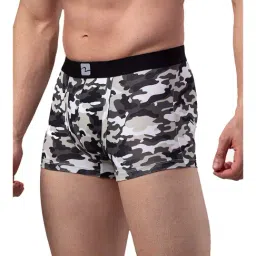 UnderJeans by Spykar Black & Grey Printed Trunks image 3