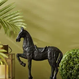 Pure Home and Living Black Horse Polyresin Figurine with Stand-picture-46