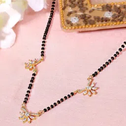 Abdesigns Gold-Plated Black Beaded American Diamond Mangalsutra-picture-33
