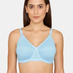 Rosaline by Zivame Blue Non Wired Non Padded Full Coverage Bra image 1