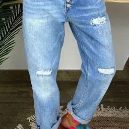 StyleCast Women Mid-Rise Mildly Distressed Heavy Fade Acid Wash Stretchable Cotton Jeans-picture-12