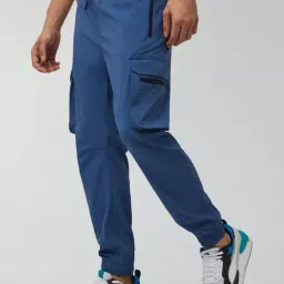 XYXX Dark Blue Skinny Fit Cargo Joggers image 3