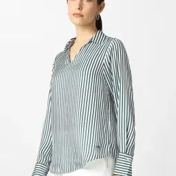 Van Heusen White Polyester Striped Top image 3