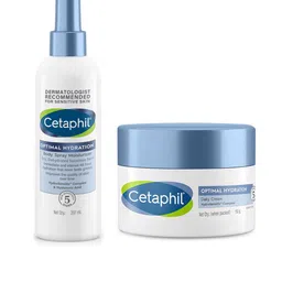 Cetaphil Set of Optimal Hydration Lightweight Moisturizer Body Spray 207ml & Cream 50g-picture-33