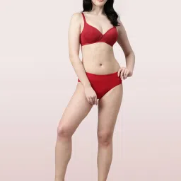 Enamor Red Non-Wired Padded T-Shirt Bra image 4