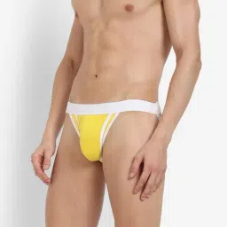 La Intimo Yellow Blended Relaxed Fit Solid Jockstraps image 4
