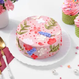 Pink Floral Delight Cake 1 KG-image-70