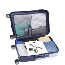 Tommy Hilfiger Twins Plus White & Navy 8 Wheels Small Hard Cabin Trolley - 37 cm image 5