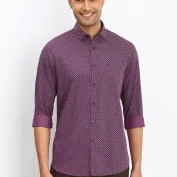 Allen Solly Purple Slim Fit Printed Shirt-image-75