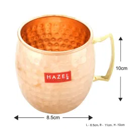 HAZEL Copper Golden Hammered Mug (0.55 L) - Set of 3 image 4