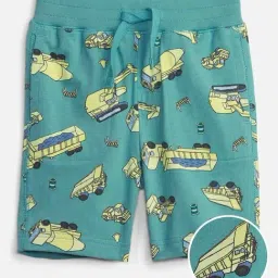 GAP Boys Green Regular Fit Printed Shorts image 4