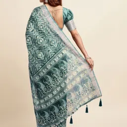 KALINI Tie and Dye Zari Poly Chiffon Saree image 5