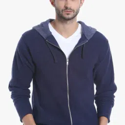 Campus Sutra Navy Full Sleeves Hooded Sweatshirt-picture-30
