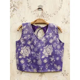 JOVK DESIGN Girls Floral Printed Semi-Stitched Lehenga & Choli image 3