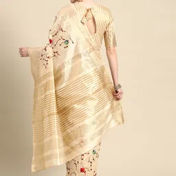 SERONA FABRICS Floral Embroidered Mysore Silk Saree image 2