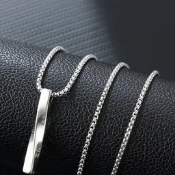 MEENAZ Silver-Plated Geometric Pendants with Chains image 4