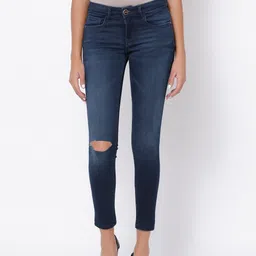 Tokyo Talkies Women Blue Super Skinny Fit Mid-Rise Slash Knee Jeans-picture-37