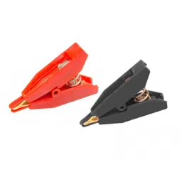 MX Crocodile Clip Gold Plated Kelvin Type 10 Amp Red and Black Pair (MX-2958) image 1