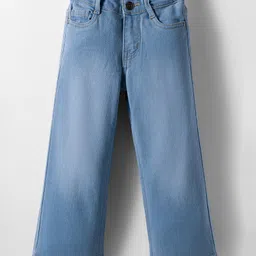 kookie kids india Kookie Kids Woven Full Length Washed Denim Jeans With Stretch - Light Blue-picture-11