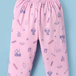 Tango Single Jersey Knit Full Length Lounge Pant with Stationary Print - Pink-picture-22