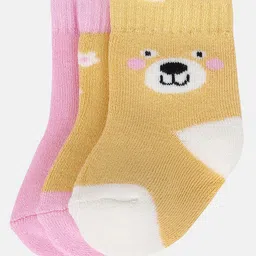 MINI KLUB Cotton Pack Of 3 Floral & Animal Designed Socks - Multi Colour-picture-24