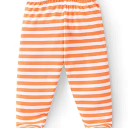 Babyhug Interlock Cotton Knit Footed Bootie Leggings Striped & Animal Print Pack of 3 - Multicolour image 2