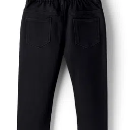 Babyhug Denim Full Length Washed Jeans With Stretch - Black image 2