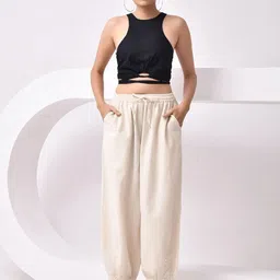 SIDDHO HUM Women Cotton Straight Fit Mid Rise Trousers-image-10