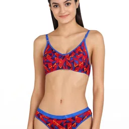 samvar Women Pink Cotton Bra Panty Set for Lingerie Set Undergarments Pack of 1-picture-14