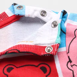 Babyhug Cotton Knit Full Sleeves Sweatshirt with Colour Block Design & Bear Print - Multicolour image 3