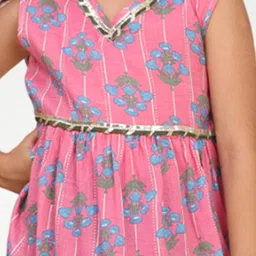 Cutiekins Girls Floral Printed A-Line Kurta with Pyjama image 2