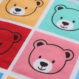 Babyhug Cotton Knit Full Sleeves Sweatshirt with Colour Block Design & Bear Print - Multicolour image 4