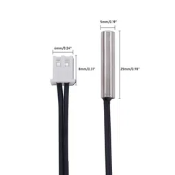 B3950 10K NTC Thermistor Temperature Sensor 5*25mm with XH2.54 Connector with 3 Meter Cable image 3