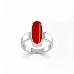 GenZcomplex Silver Pleated Red Finger Ring-picture-2
