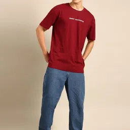 Mast & Harbour Men Printed Drop-Shoulder Sleeves Bio Finish T-shirt image 3