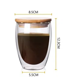 TASKHOUSE Transparent & Brown Solid Glass Transparent Cups Set of Cups and Mugs image 3