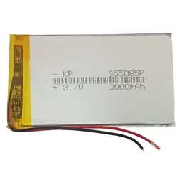 3.7V 3000mAH (Lithium Polymer) Lipo Rechargeable Battery Model KP-355085 image 1