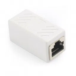 White RJ45 Female To Female CAT6 Network Ethernet LAN Connector Adapter image 1