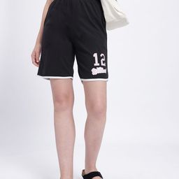 glitchez Women Side Striped Printed Detail Shorts-picture-16