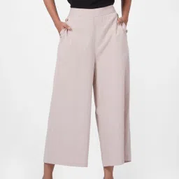 Vero Moda Light Pink Flared Fit Trousers image 1