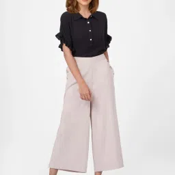 Vero Moda Light Pink Flared Fit Trousers image 4
