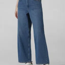 Only Light Blue Cotton Regular Fit High Rise Jeans-image-26