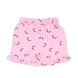 Cutecumber Kids Pink Printed Top, Shorts with Eye Mask image 4
